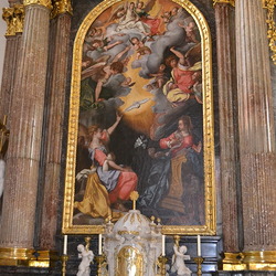 Sakramentsaltar, das Bild zeigt die 'Verkündigung an Maria' (Pietro de Pomis)