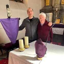 Mesnerin Rosi Jaunegg mit Sohn Alois